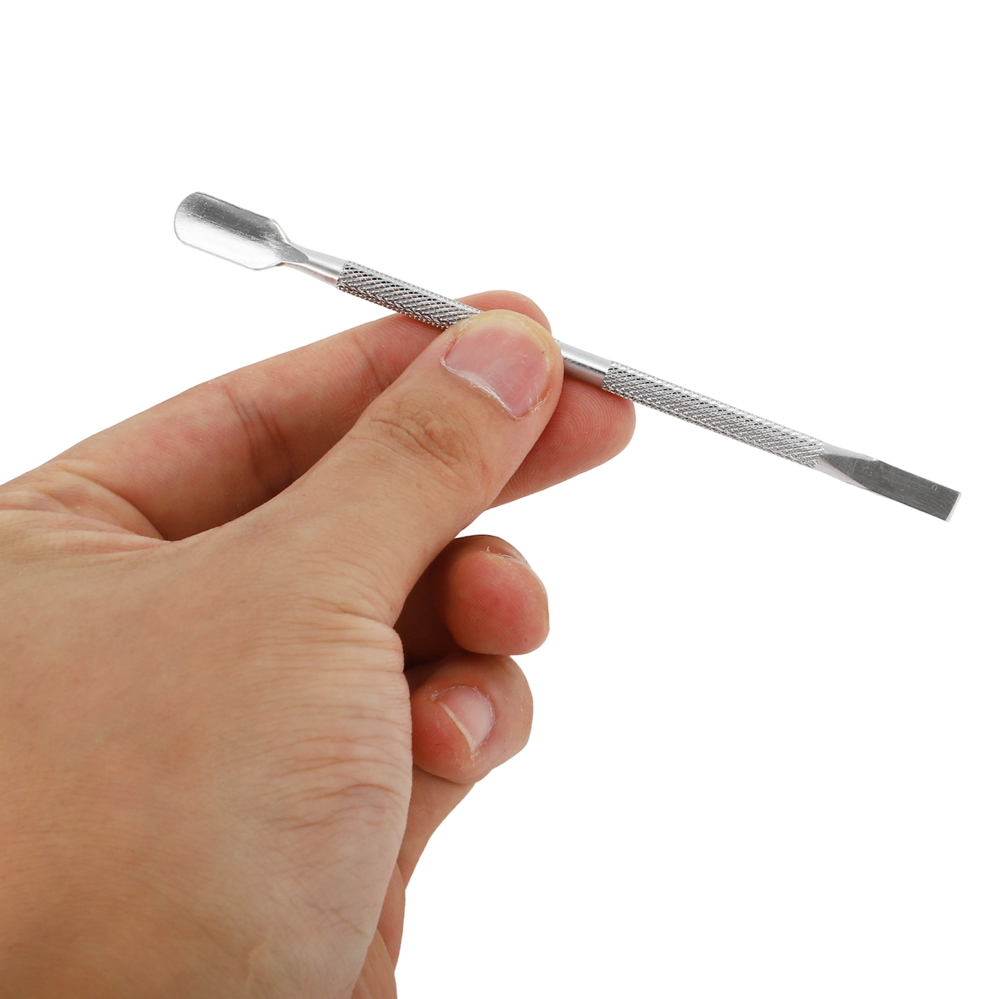 Unique Bargains Multi-function Double-side Cuticle Pusher 5" Length Silver Tone 1 Pc