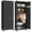 Black-Arc-86''H, variant on Polup 86" H Modern Steel Sturdy Armoire Cabinet with Shelves and Hanging Rod, Bedroom Wardrobe Closet with Doors White