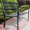thumbnail image 7 of Patio Park Garden Bench Porch Path Chair Outdoor Deck Steel Frame New 545, 7 of 7