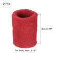 thumbnail image 2 of Unique Bargains Bracelets de Sport 8x8cm en Éponge Absorbante, Rouge 2 Pack, 2 of 7