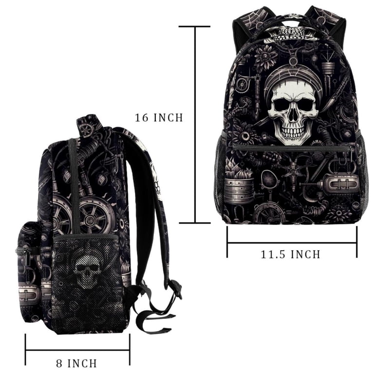 Lightweight Backpack Skull School Bag Travel Laptop Daypack  display picture 1