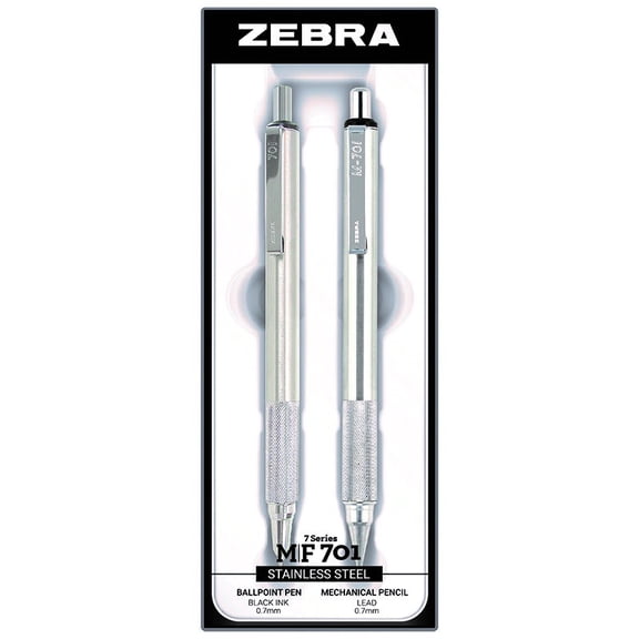 Zebra Pen M/F-701 Pen and Pencil Set - 0.7 mm Pen Point Size - 0.7 mm Lead Size - Refillable - 2 / Set | Bundle of 5