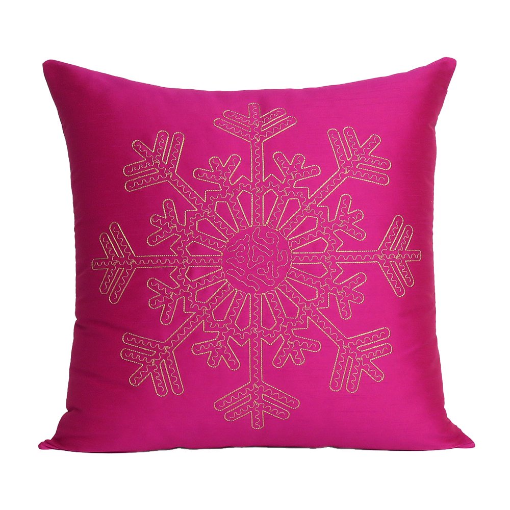 Pink Vibrant Decorative Throw Pillows Snowflake Cushion Coses Outdoor