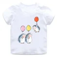 thumbnail image 3 of Lindo erizo dibujos animados animales niños algodón camisetas divertidas bebés niños camiseta divertida verano niños manga corta tops niñas ropa, 3 of 5