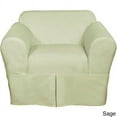 thumbnail image 3 of Classic Slipcovers  Two Piece Twill Chair Slipcover White, 3 of 5
