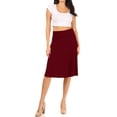 thumbnail image 4 of Women's Casual Foldable High Waist A-Line Midi Skirt with Stretch Fabric, 4 of 5