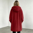 thumbnail image 7 of Plush Fleece Open Front Hooded Coats For Women Winter Warm Long Sleeve Mid-Length Trendy Casual Cardigan S-XXL, 7 of 7