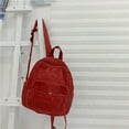 thumbnail image 4 of 654 Mochila Multifuncional Retro Versátil Pana Color Sólido Mochila Informal para Estudiantes (rojo) Rojo, 4 of 8