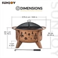 thumbnail image 4 of SUNJOY Fire Pit 30 Inch Outdoor Wood-Burning Portable Fire Pit, Patio Tree Motif Round Steel Firepit Large Fire Pits for Outside with Spark Screen and Poker, 4 of 12