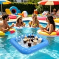 thumbnail image 5 of Summer Pool Floating Ice Bar Tray, Buoyant Fruit Beverage Serving Holder, Thickened PVC Inflatable Cup Holders, Water Entertainment Float for Pool Party Summer Activities, A-Blue, 5 of 7