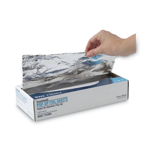 Boardwalk 7164 Pop-up Aluminum Foil Sheets, 12 X 10 3/4, Silver, 2400/carton