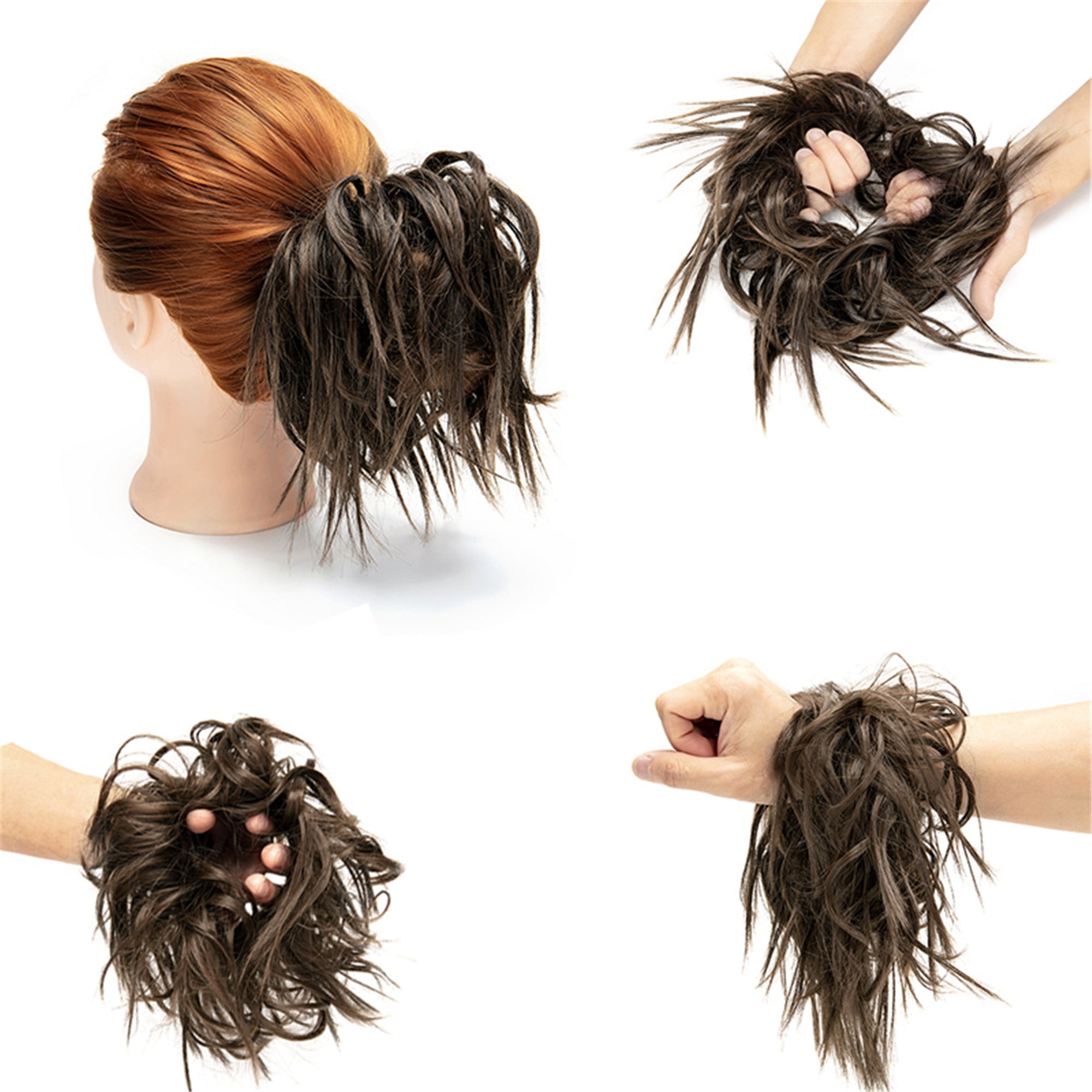 KOLCY Thick Messy Bun Hair Piece Scrunchie Updo Wrap Hair Extensions