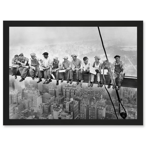 Lunch Atop A Skyscraper New York City 1932 Iconic Photo Artwork Framed Wall Art Print A4