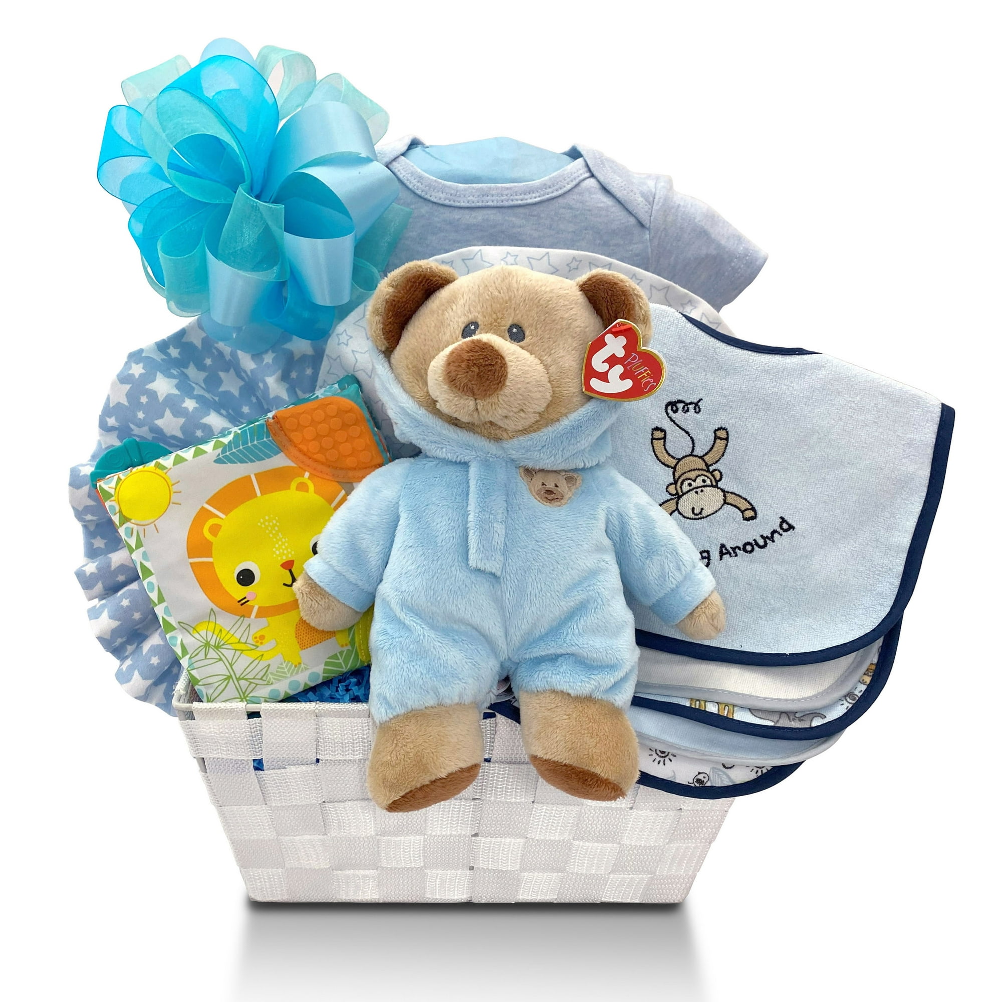 Newborn Baby Boy Gift Basket with Onesie Plush Toys and More Walmart