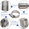 thumbnail image 3 of Abrazaderas de abrazadera de manguera, 13-19 mm, clips de tubería de acero inoxidable 304 ajustables, tornillo de tubería de agua para tubería de agua familiar, tubo de combustible, clips de tubo de, 3 of 5