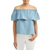 Off-the-shoulder Ruffle Top Women's (chambray)