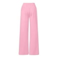 thumbnail image 4 of Grblisyd Girl's Bow Baggy Sweatpants Wide Leg Athletic Pants with Pockets Casual Drawstring Waist Back to School Trousers, 4 of 5