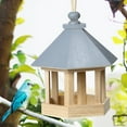 thumbnail image 3 of SPRING PARK Hanging Bird Table Wooden House Feeding Station Easy Assembly Garden Bird Feeder, 3 of 7
