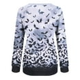 thumbnail image 4 of Womens Tops Sweat O Neck Printing Cute Bat Long Sleeve Plus Size Womens Clothing,Grey,2XL, 4 of 6
