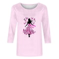 thumbnail image 6 of Nfurl Breast Cancer Shirts for Women Pink Ribbon Print Loose Casual 3/4 Sleeve T Shirts Inspirational T-shirts Breast Cancer Awareness Clothes Pink,S, 6 of 6