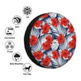 thumbnail image 4 of Sikiie Leaves And Flowers PVC Leather Spare Tire Wheel Cover Spare Tire Cover, for Car Truck SUV Camper Trailer Universal Fit(14-17in)-15 inch, 4 of 6