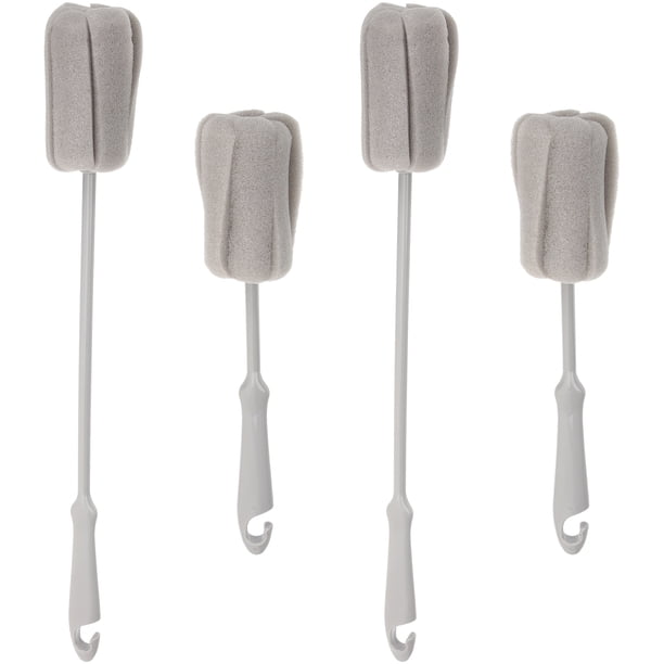 4 cepillos de esponja para limpiar botellas, cepillos para fregar tazas y botellas de agua.
