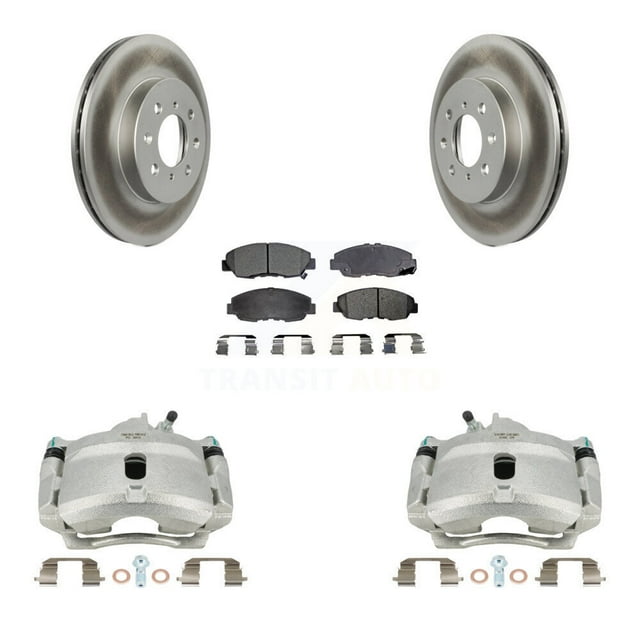 Transit Auto Front Disc Brake Caliper Coated Rotors and Ceramic Pads Kit for Car Honda Civic Acura EL Insight KCG-100623T