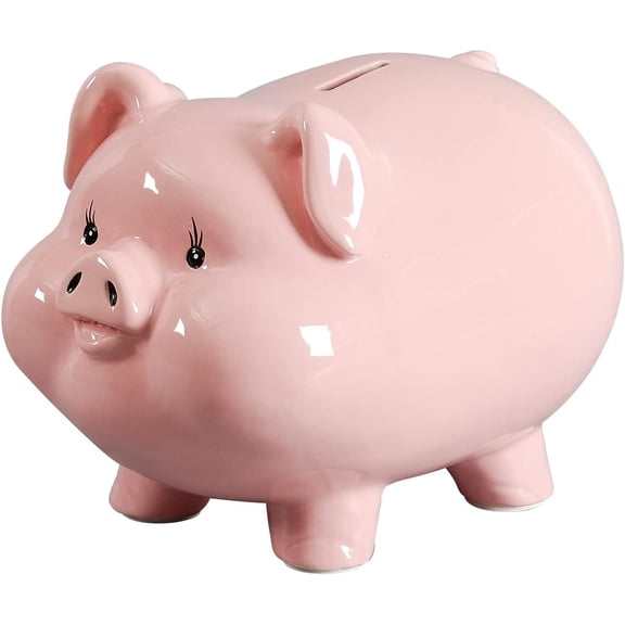 7" Piggy Bank for Adults,Money Bank,Ceramics Alcancias De Dinero para Adultos Niños,Girls Piggy Bank for Boys,Coin Bank,Modern Home Decor Living Room