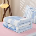 thumbnail image 5 of Manfei Geometric Lines Zipper Queen Comforter Set with Fitted Sheet and 2 Pillowcases,Blue Letter K Design Zipper Bedding Set,Pink Reversible,4pcs, 5 of 7