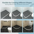"67"" White Silicone Rubber Water Dam, Collapsible Shower Threshold for Dry/Wet Separation