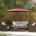 thumbnail image 2 of Outsunny 10FT Cantilever Patio Umbrella Offset Umbrella w/ Crank&Tilt Red, 2 of 10