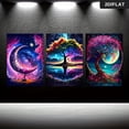 thumbnail image 2 of 2D Flat, 2D Flat 3pcs 15.7*23.6in/40cm*60cm Frameless Modern Romantic starry night Wall Art Canvas Painting Art for Living Room Cuadros Decor No Frame, 2 of 4