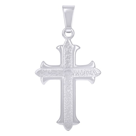 925 Sterling Silver Unisex Fleur De Lis Cross Religious Charm Pendant Pendant Necklace for Men Women