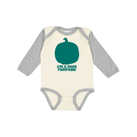 

Inktastic Allergy Awareness I m a Rare Pumpkin in Teal Gift Baby Boy or Baby Girl Long Sleeve Bodysuit
