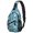 Mixed Breed Dog Blue Pattern, variant on Labrador Retriever and Beach Sling Backpack, Unisex Cycling Crossbody Bag with Side Mesh Pockets, Earphone Hole Port Gift Ideas for Hiking Cycling Walking