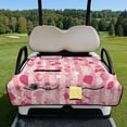 thumbnail image 2 of Xixirimido Easy-carry Golf Cart Seat Covers, Portable Golf Cart Seat Towel Blanket Quilted with 4 Pockets Fits for EZGO, Yamaha, Club Car & More 2-Seat Carts, Golf Balls Cars Clubs Pink, 2 of 8