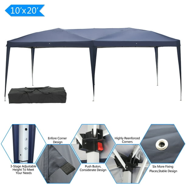 10x20ft Popup Canopy Tent, BTMWAY Outdoor Folding Party Patio Canopies Tents with Reinforced
