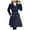 Blue, variant on Women Double Breasted Pea Coat Winter Mid-Long Trench Coat Belt(RD1,M)