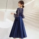 thumbnail image 4 of Vestido de noche anual largo elegante adelgazante azul marino banquete vestido de hada diseño adelgazante color versátil, 4 of 6
