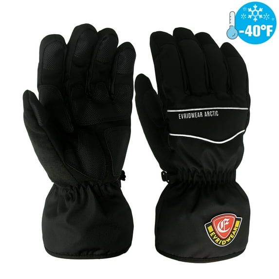 EvridWear Men Women Waterproof Ski Gloves, 3M Thinsulate Snowboard Winter Gloves ( 2XL, Black)