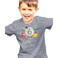 thumbnail image 3 of Olive Loves Apple 6th Birthday Rocket Astronaut Themed T-Shirts with Moon Balloon and Planets for Boys and Girls Granite Heather Shirt 4T, 3 of 5