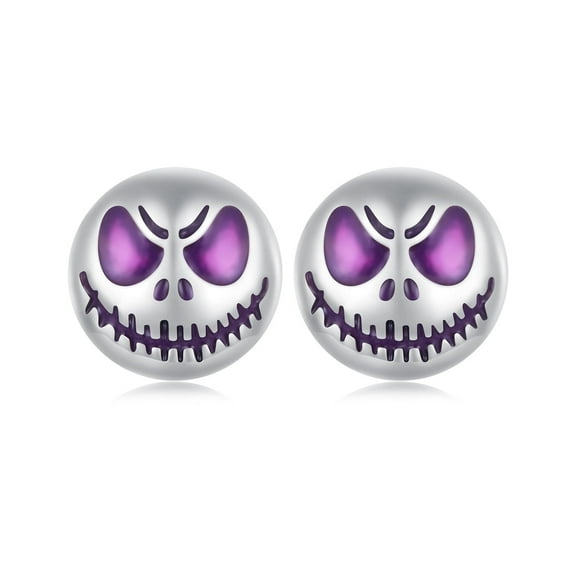 Punk Halloween Skull Face 925 Sterling Silver Stud Earring for Women Cartilage Tragus Sleeper Tiny Small Studs Earring