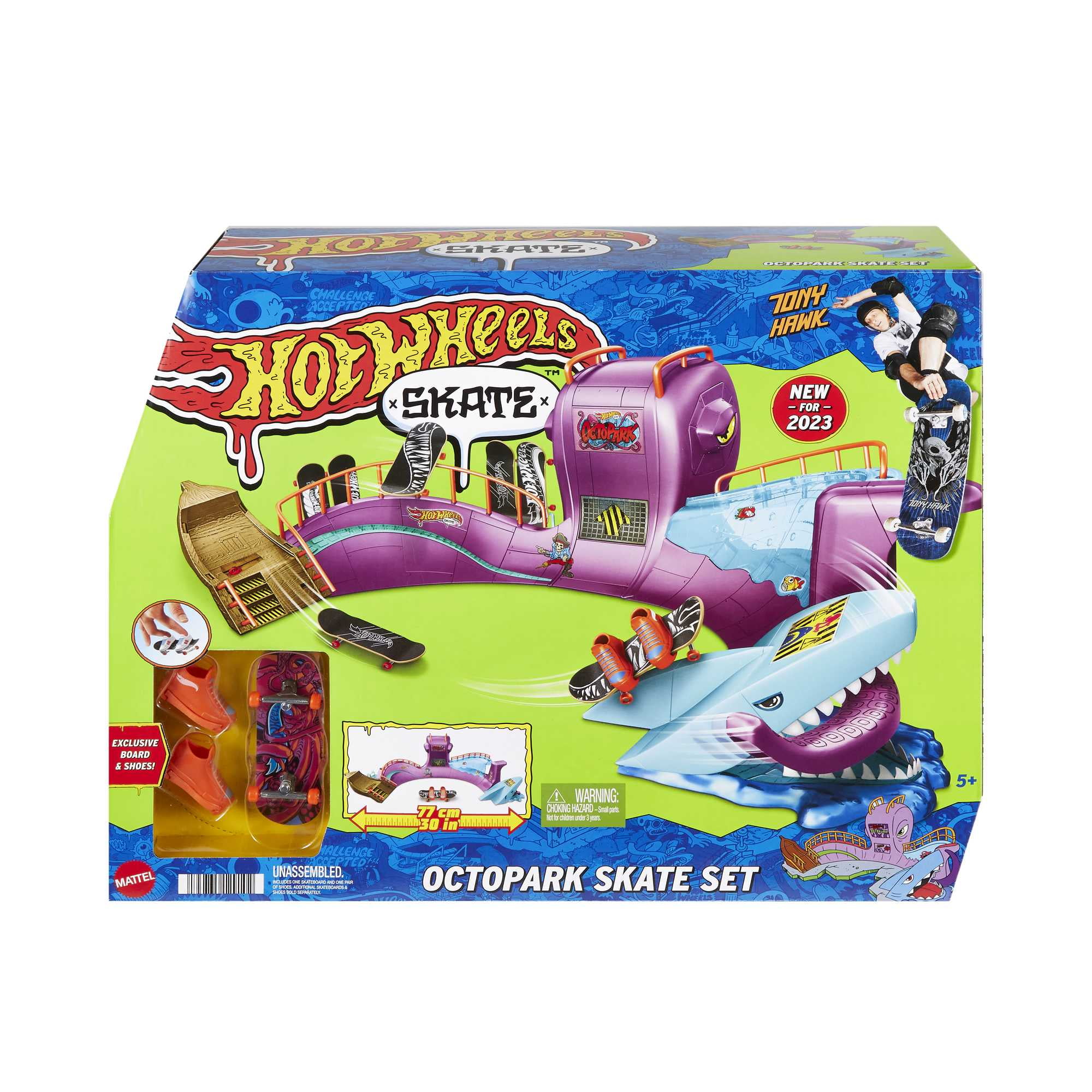 Hot Wheels Skate Tony Hawk Transforming Skate Bus with 1 Exclusive