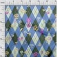 thumbnail image 3 of oneOone Cotton Poplin Medium Blue Fabric Check Argyle Floral Sewing Fabric By The Yard Printed Diy Clothing Sewing Supplies 42 Inch Wide, 3 of 5