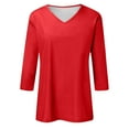 Susanny Oversized Tshirts Shirts for Women Elbow 3/4 Length Sleeve