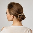 thumbnail image 6 of FENOHREFE Elastic Hair Ties Bracelet for Women Fashionable Metal Chain Ponytail Holder Hair Scrunchie for Thick and Curly Hair, 6 of 8