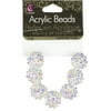 Cousin Acrylic Rhinestone White Beads, 7 Piece