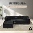 thumbnail image 2 of Modular Sectional Sofa – Oversized 106" L-Shaped – Deep Seat & Memory Foam – Sleeper & Soft – No Assembly – Black, 2 of 8