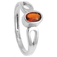 thumbnail image 4 of Oval Simulated Garnet Bezel Ring .925 Sterling Silver Band Red Cubic Zirconia Jewelry Female Size 8, 4 of 4
