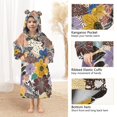 thumbnail image 3 of FORMRS Wearable Blanket Hoodie with Sleeves for Kids Cozy Flannel Sweatshirt, Colorful Flowers, 3 of 7